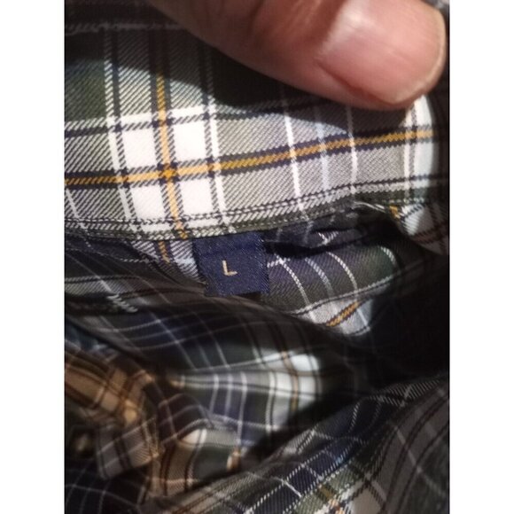 Vintage Gitman Bros Button Shirt Men's Size Large L Plaid Green Blue Long Sleeve - Picture 10 of 12